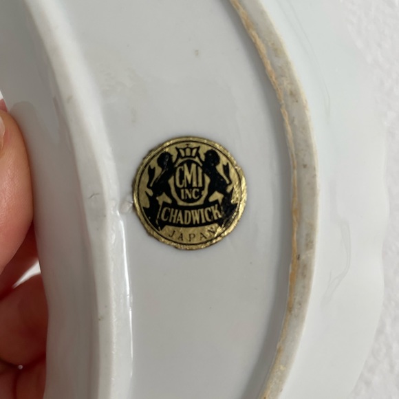 Vintage Crescent Moon Dish, Trinket Plate, jewelry dish - Picture 2 of 3